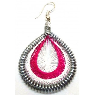 THE PINK WEB Thread Work Earrings Jewelry Hook Drop Long Dangle Boho Ethnic AE36